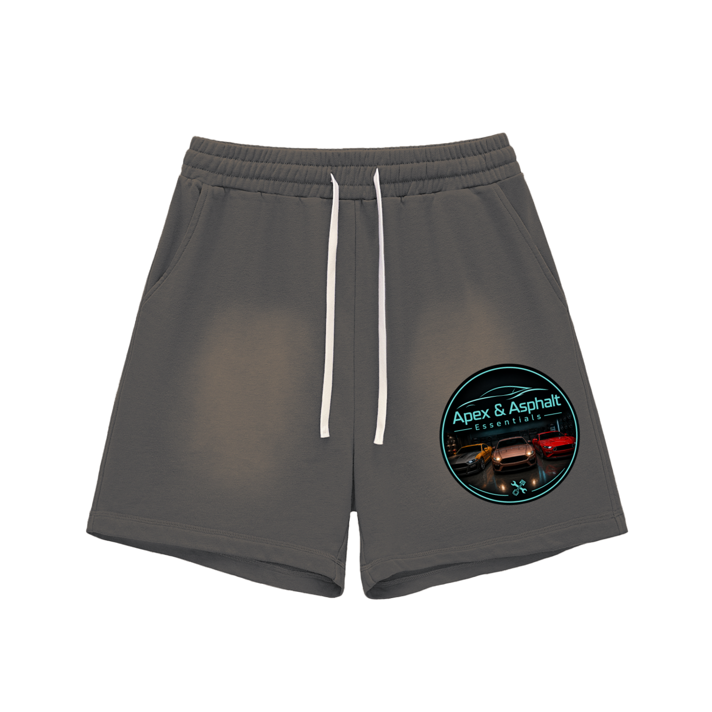 Sun Fade Raw Edge Cotton Shorts