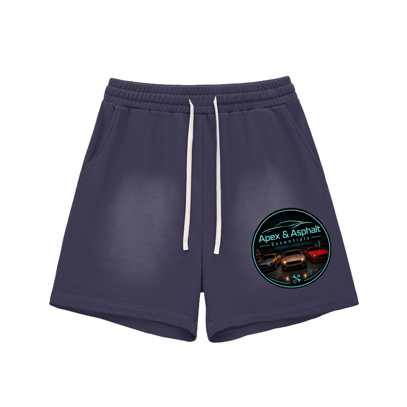 Sun Fade Raw Edge Cotton Shorts