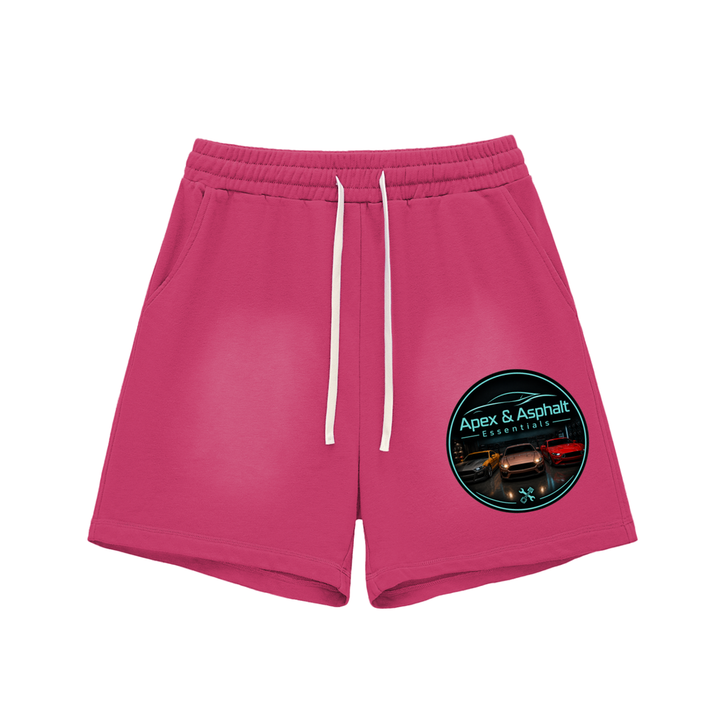 Sun Fade Raw Edge Cotton Shorts