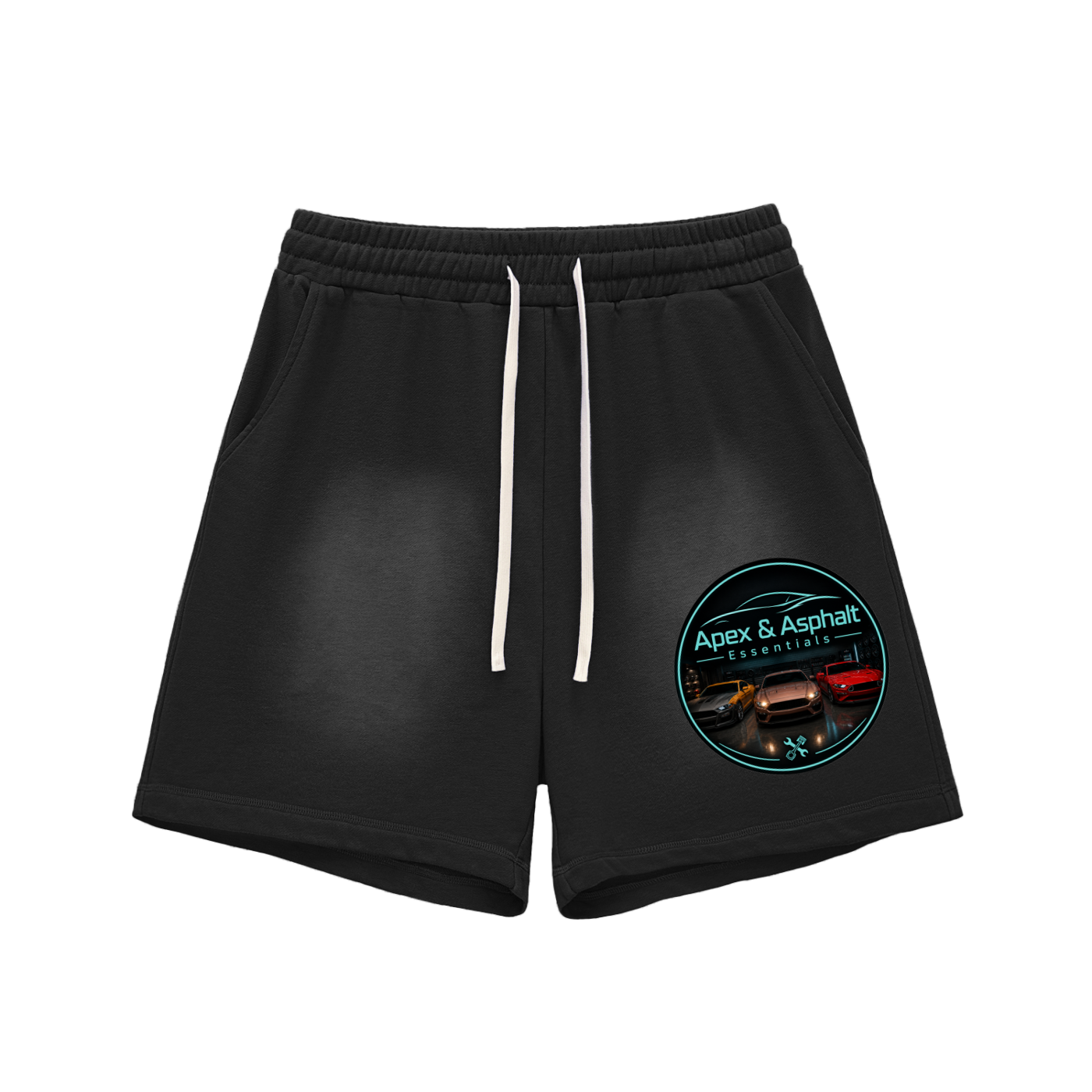 Sun Fade Raw Edge Cotton Shorts
