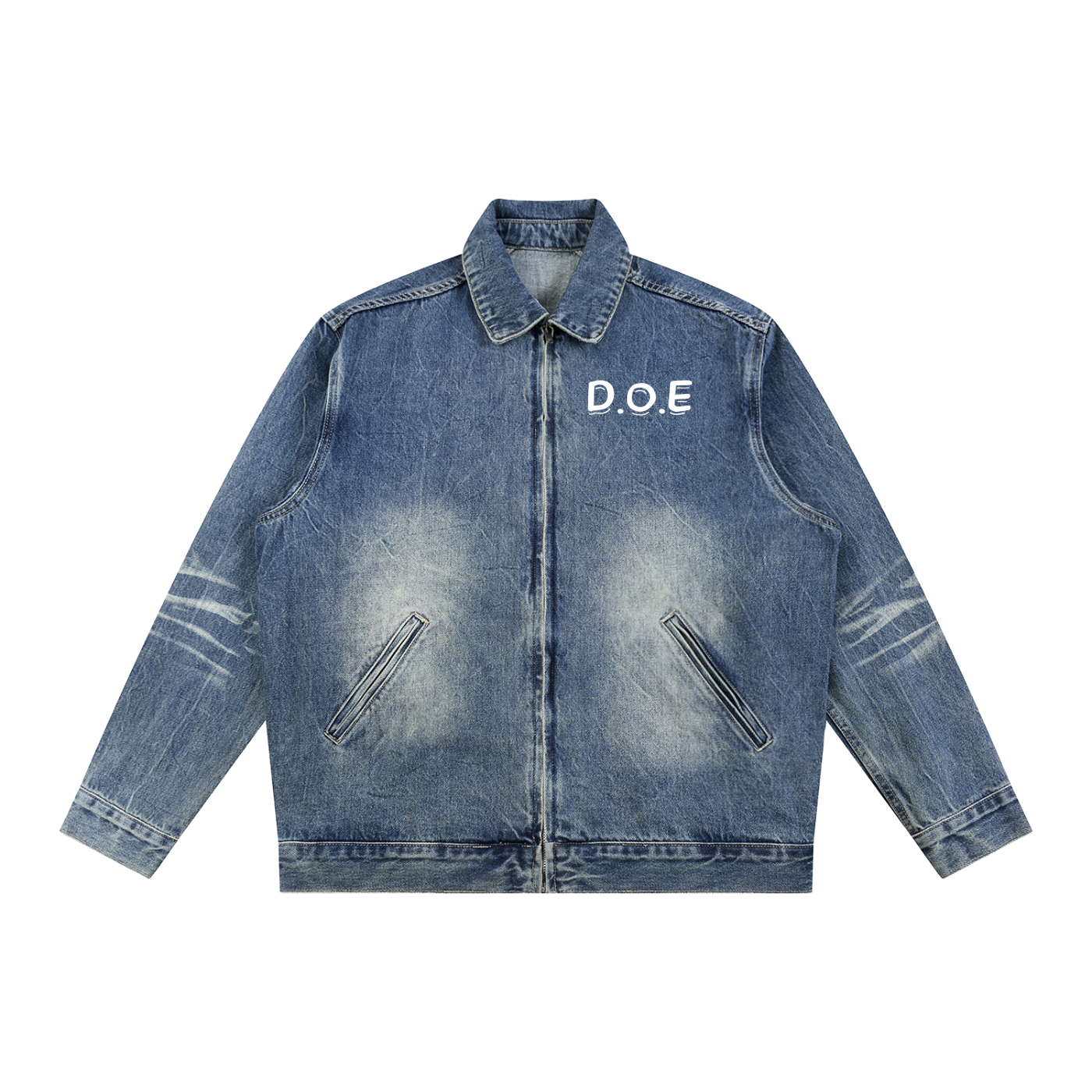 D.O.E Zip Up Denim Jacket